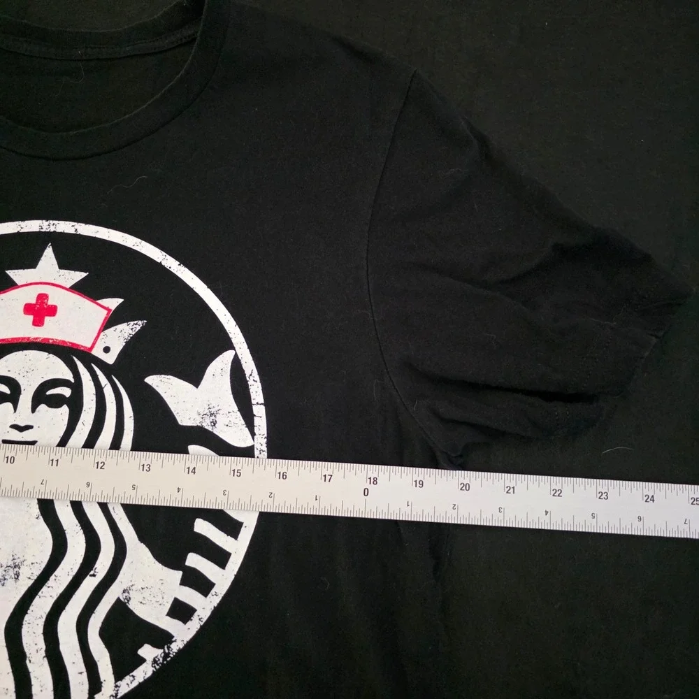 Starbucks Nurse Graphic T-Shirt Black Tee Coffee Lover Gift Idea‎ - Picture 3 of 3